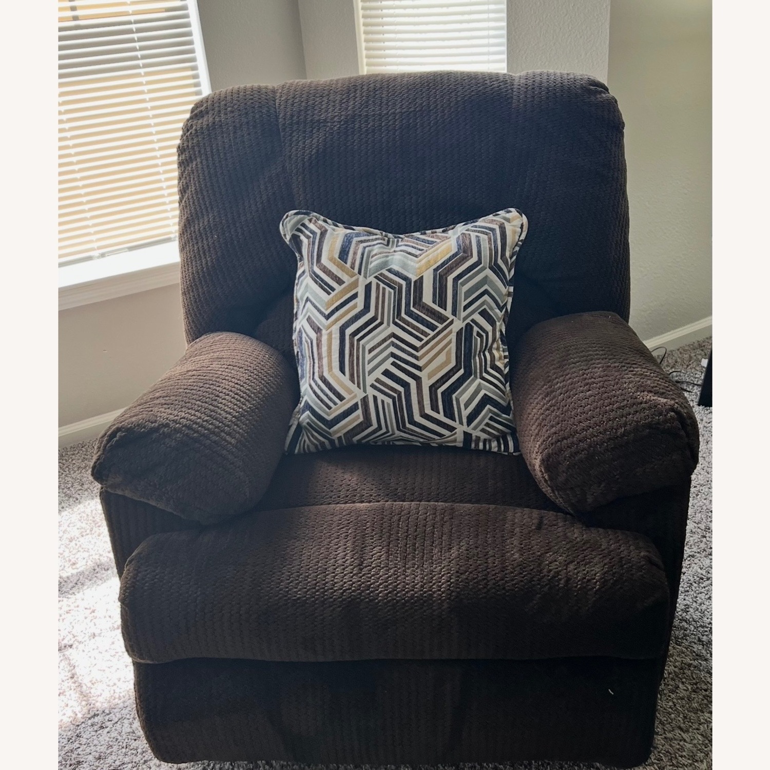 Bob's Discount Dark Brown Power Recliner - image-2