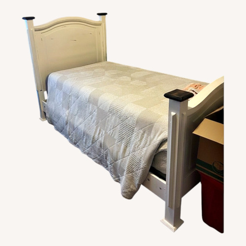 Used White Wood Twin Bed  for sale on AptDeco