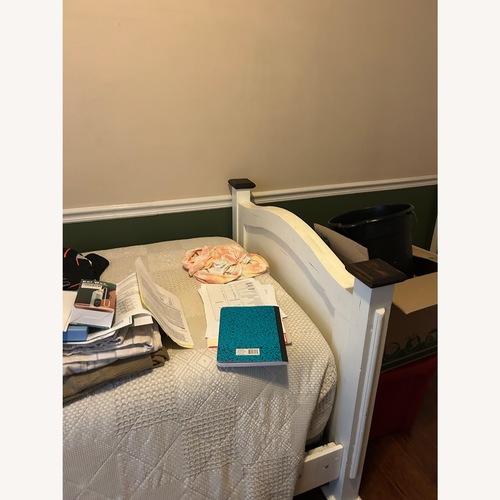Used White Wood Twin Bed  for sale on AptDeco