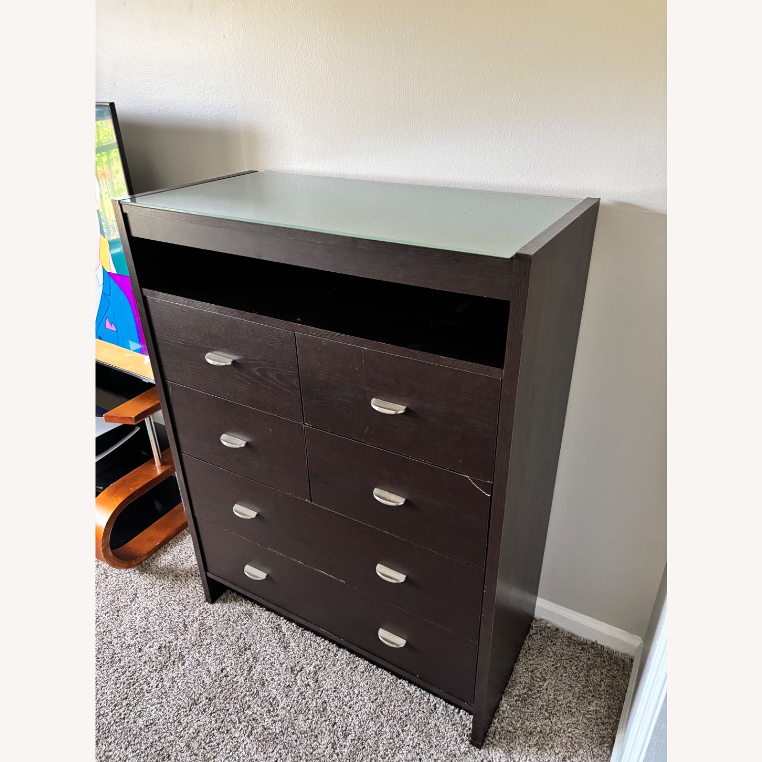 Bob's Discount Furniture Dark Brown Wood Dresser - image-2