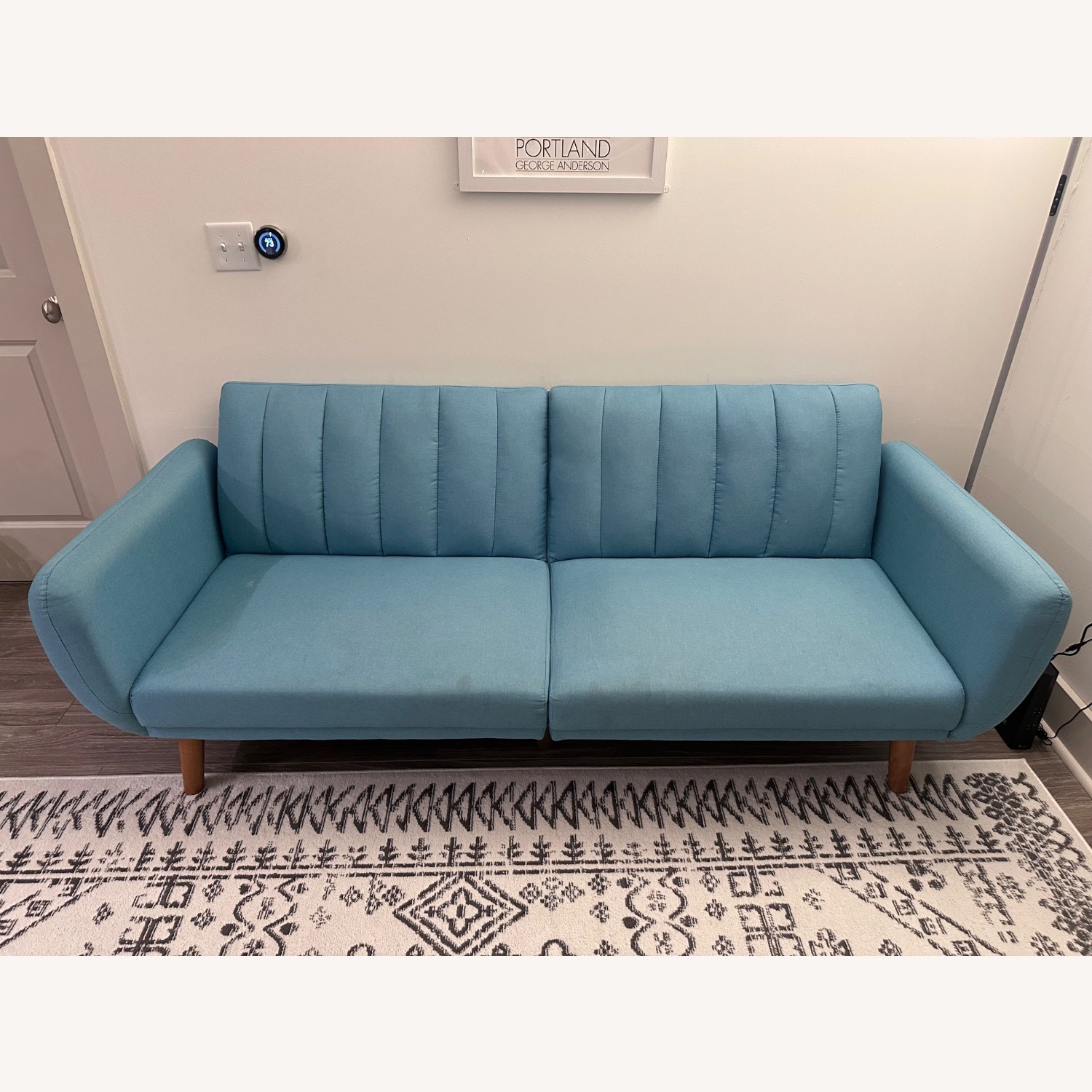 Wayfair Blue Fabric Sleeper Sofa - image-2