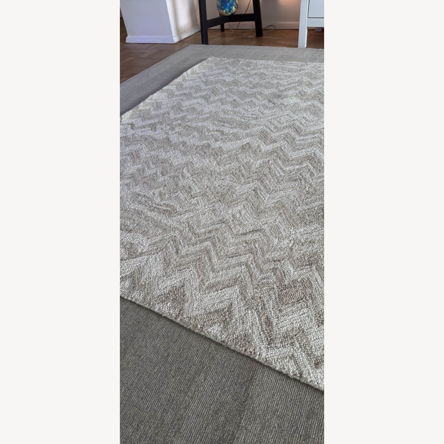 New Zealand Wool Area Rug 5x8 Neutral Ivory  - image-5