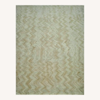 New Zealand Wool Area Rug 5x8 Neutral Ivory 