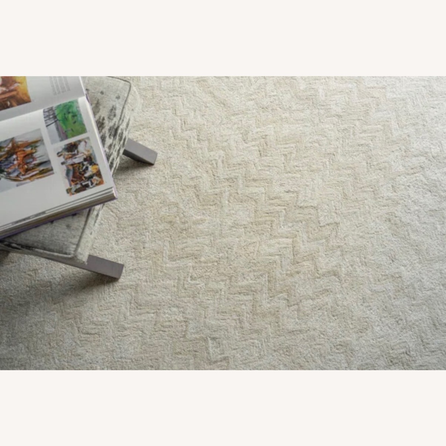 New Zealand Wool Area Rug 5x8 Neutral Ivory  - image-6
