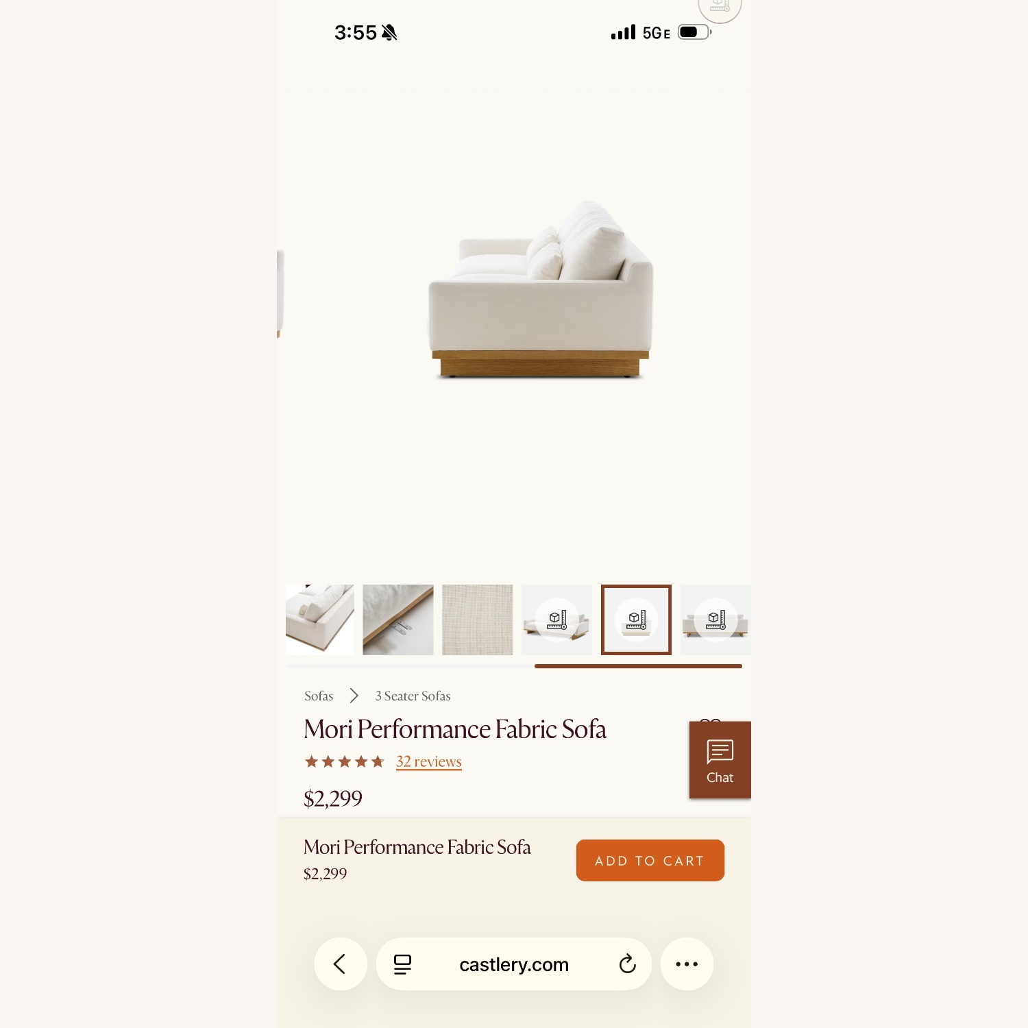 Castlery Mori Performance White Linen 2 Piece Sectional - image-15