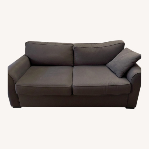 Used Dark Gray Leather 2 Seater Sofa for sale on AptDeco