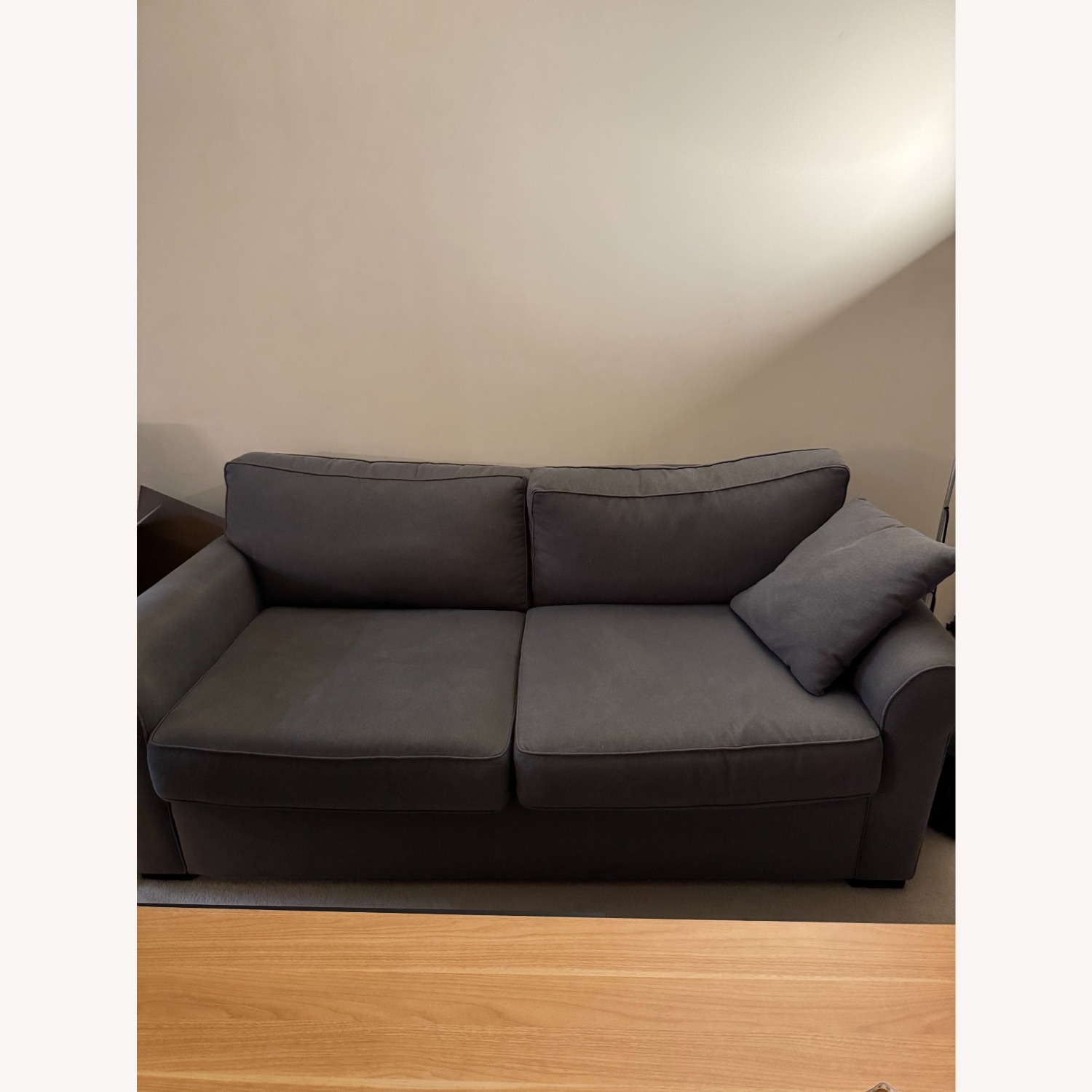 Dark Gray Leather 2 Seater Sofa - image-1