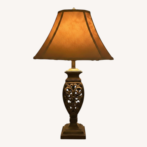 Used Kenroy Home Dark Brown Metal Table Lamp for sale on AptDeco