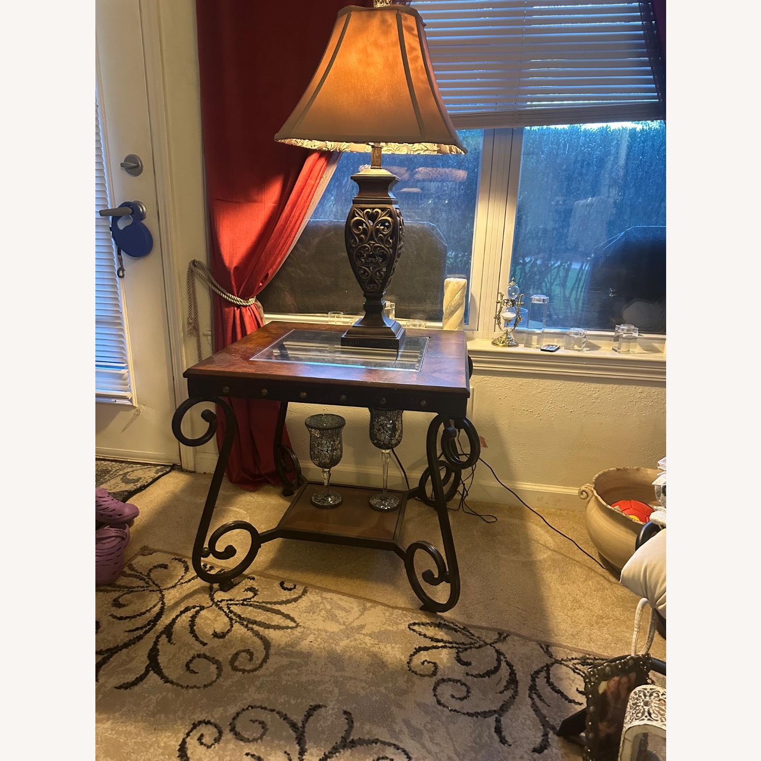 Copper Grove Swinley Metal and Glass Table - image-2