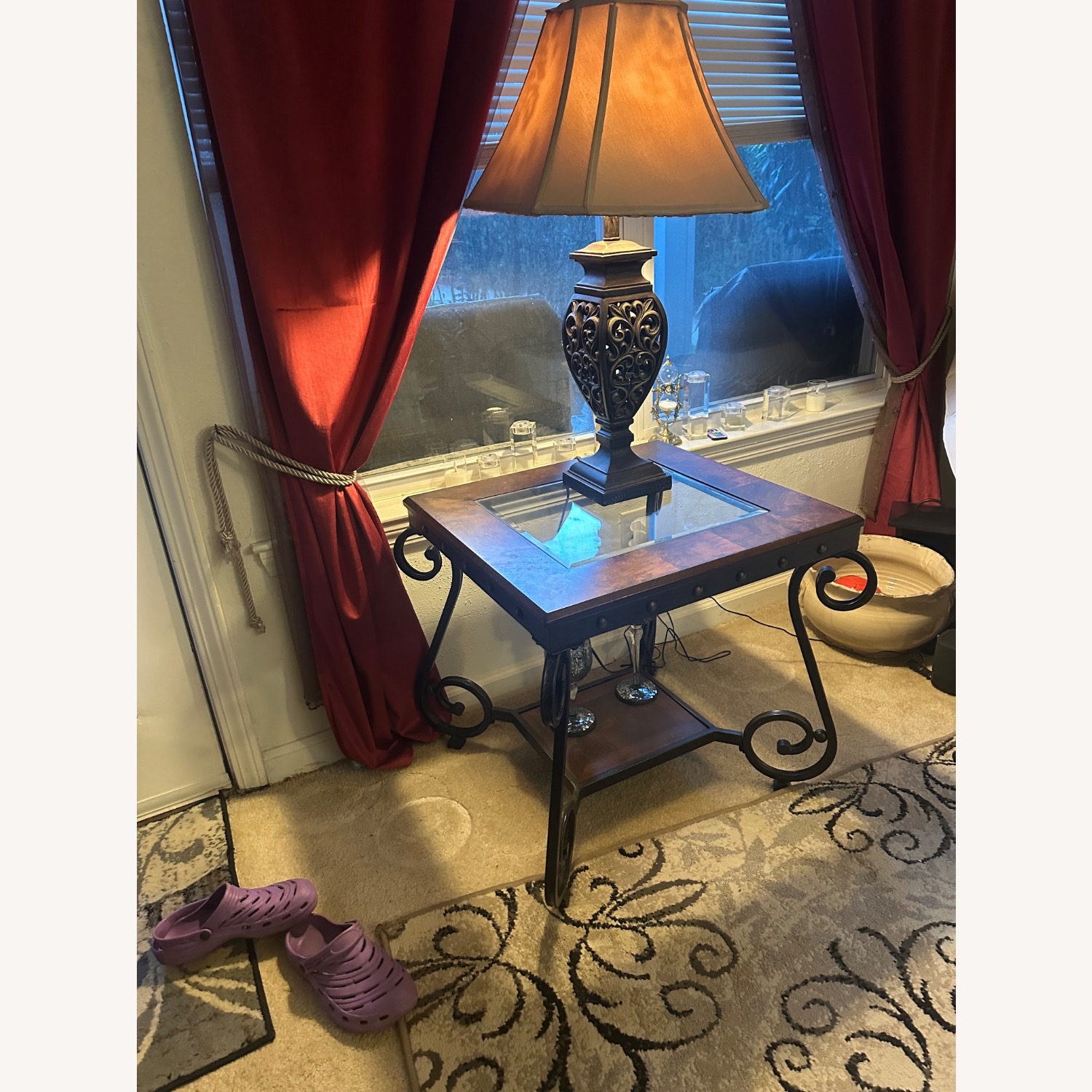 Copper Grove Swinley Metal and Glass Table - image-1