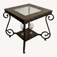 Copper Grove Swinley Metal and Glass Table