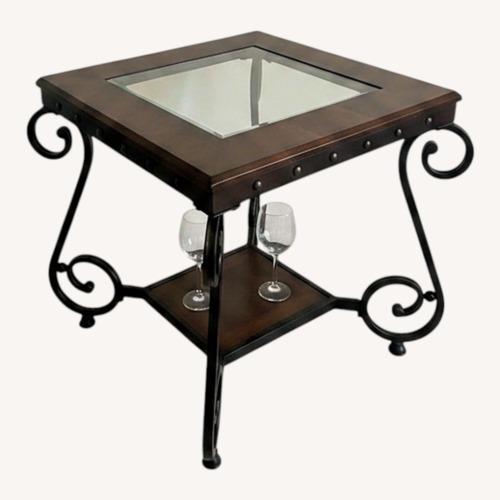 Used Copper Grove Swinley Metal and Glass Table for sale on AptDeco