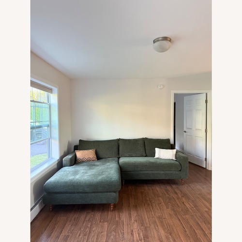 Used Interior Define Green Fabric 3+ Piece Sectional for sale on AptDeco