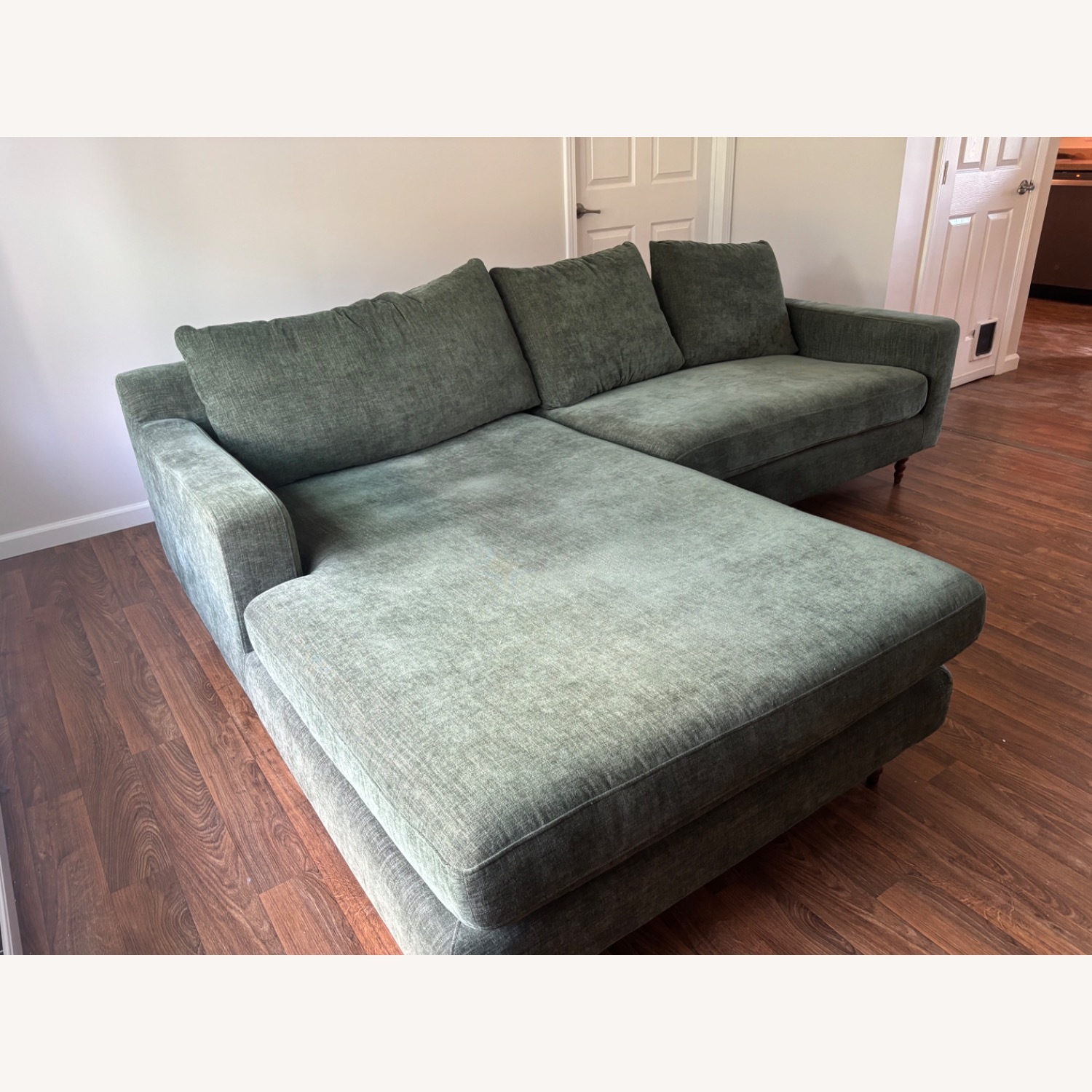 Interior Define Green Fabric 3+ Piece Sectional - image-4