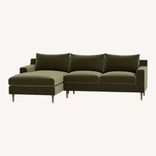 Used Interior Define Green Fabric 3+ Piece Sectional for sale on AptDeco