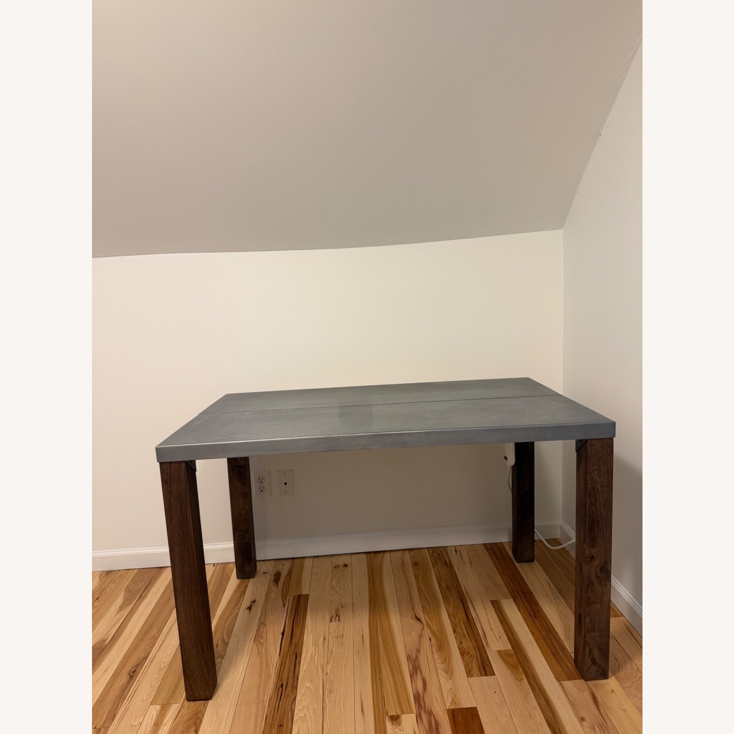 Crate & Barrel Galvin Silver Metal Dining Table - image-3