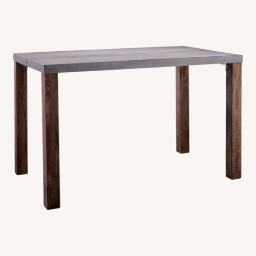Used Crate & Barrel Galvin Silver Metal Dining Table for sale on AptDeco