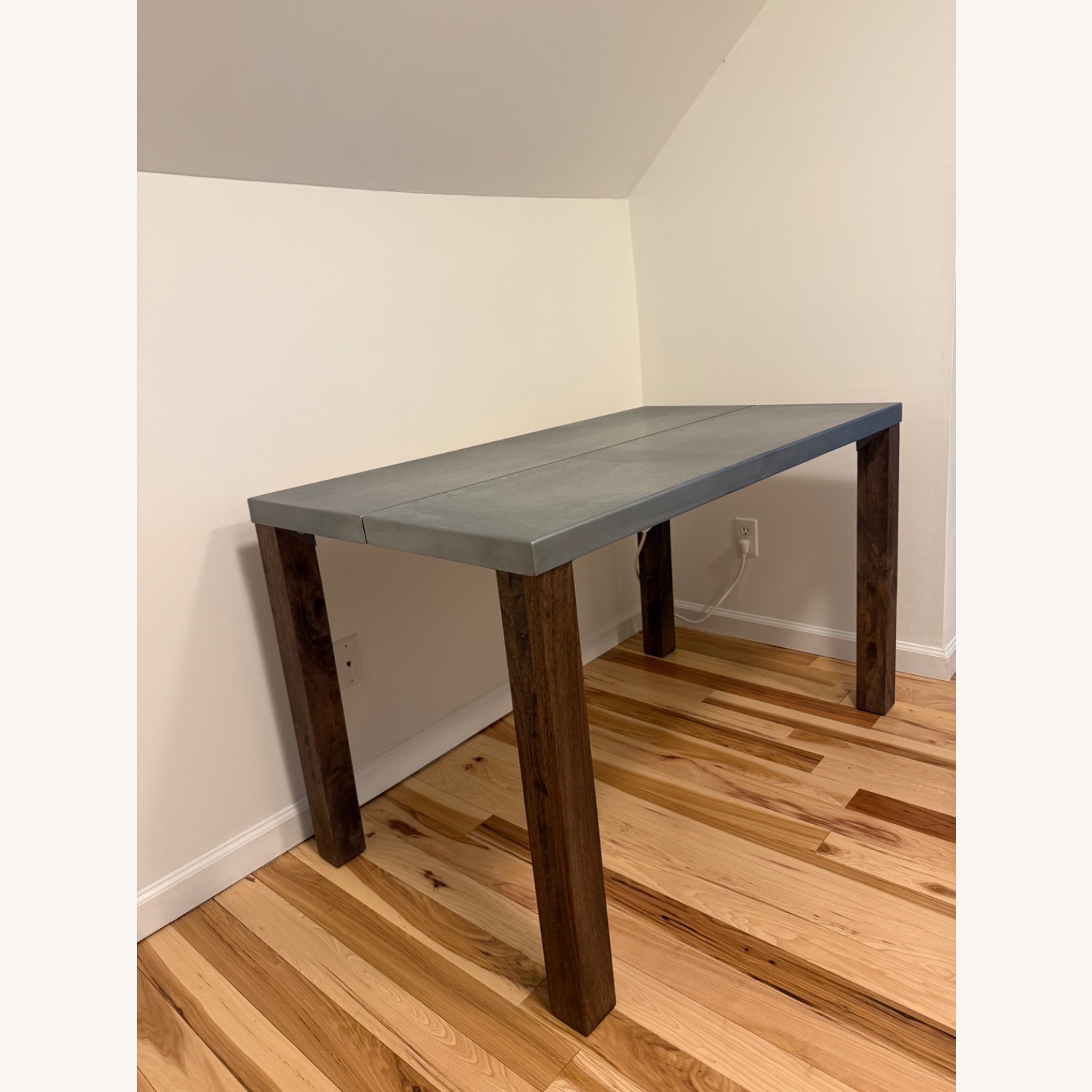 Crate & Barrel Galvin Silver Metal Dining Table - image-2