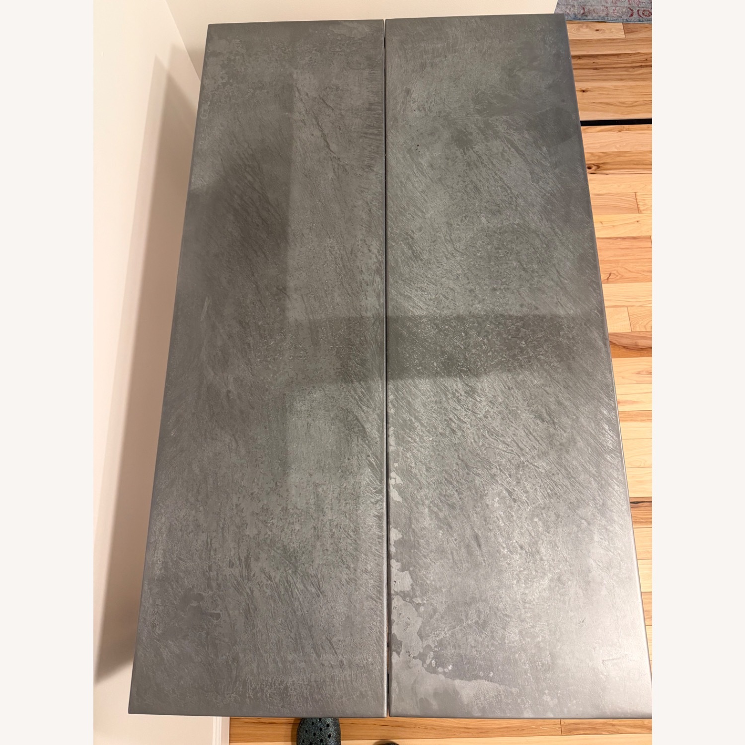Crate & Barrel Galvin Silver Metal Dining Table - image-5