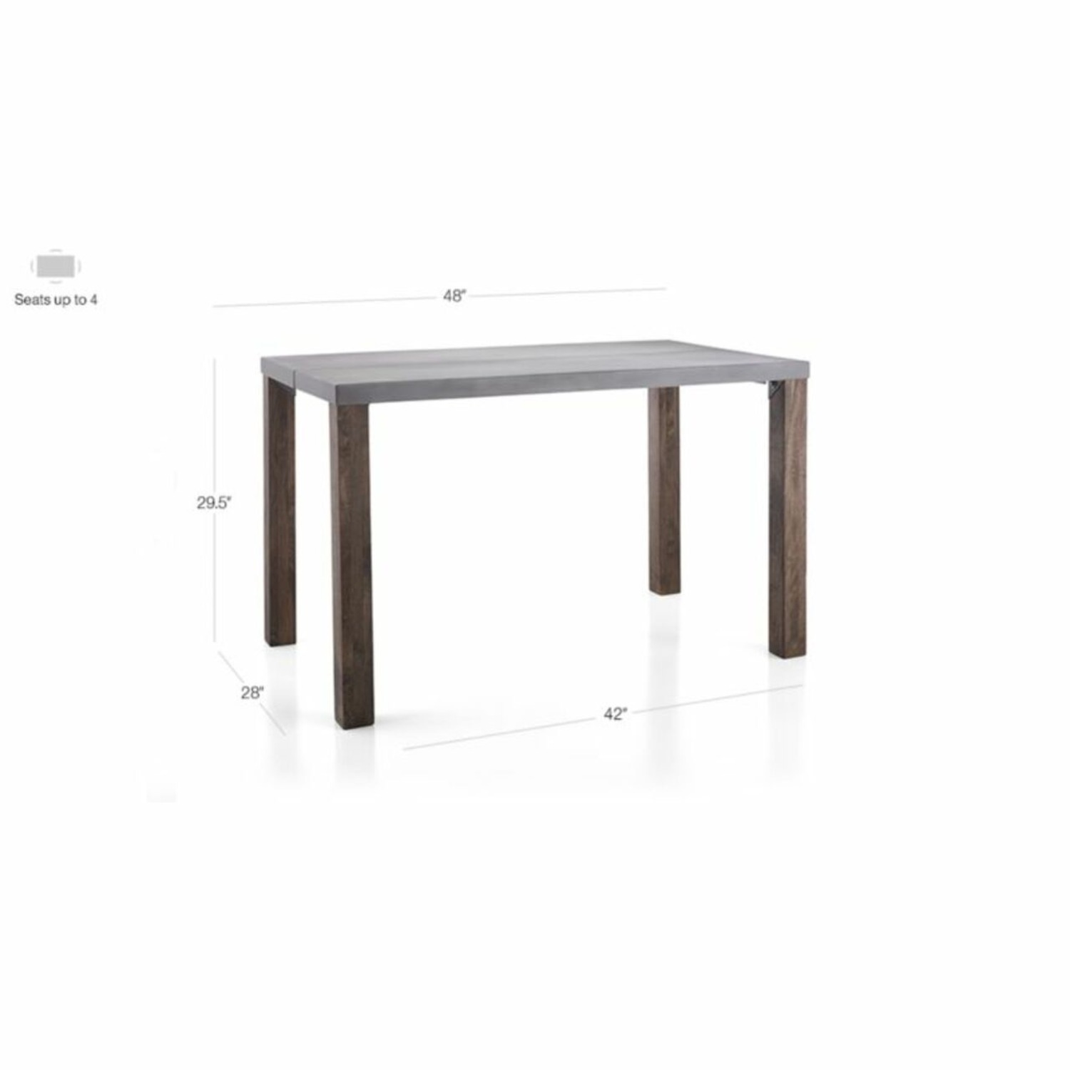 Crate & Barrel Galvin Silver Metal Dining Table - image-4