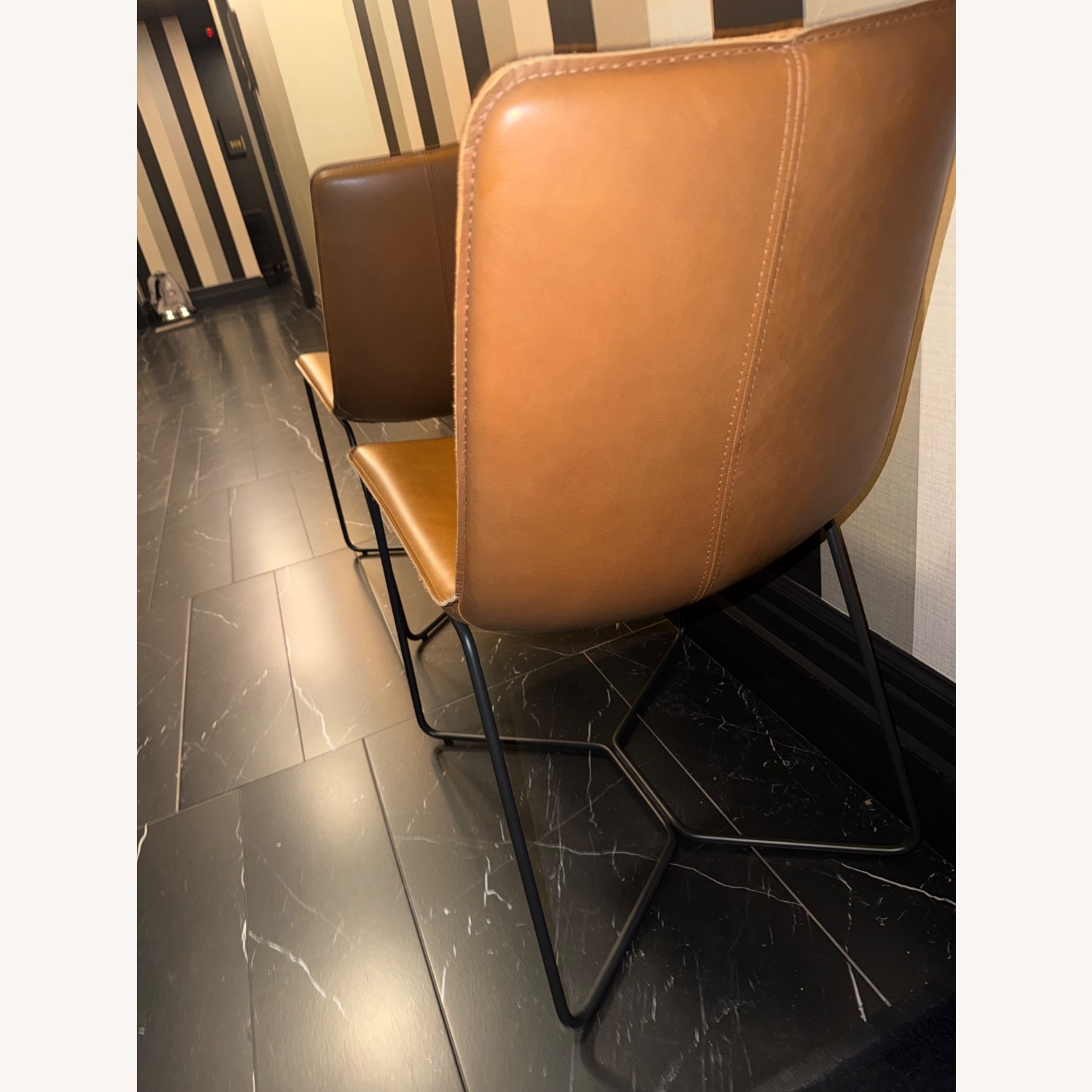 West Elm Slope Leather Dining Chair (Set of 2) - image-2