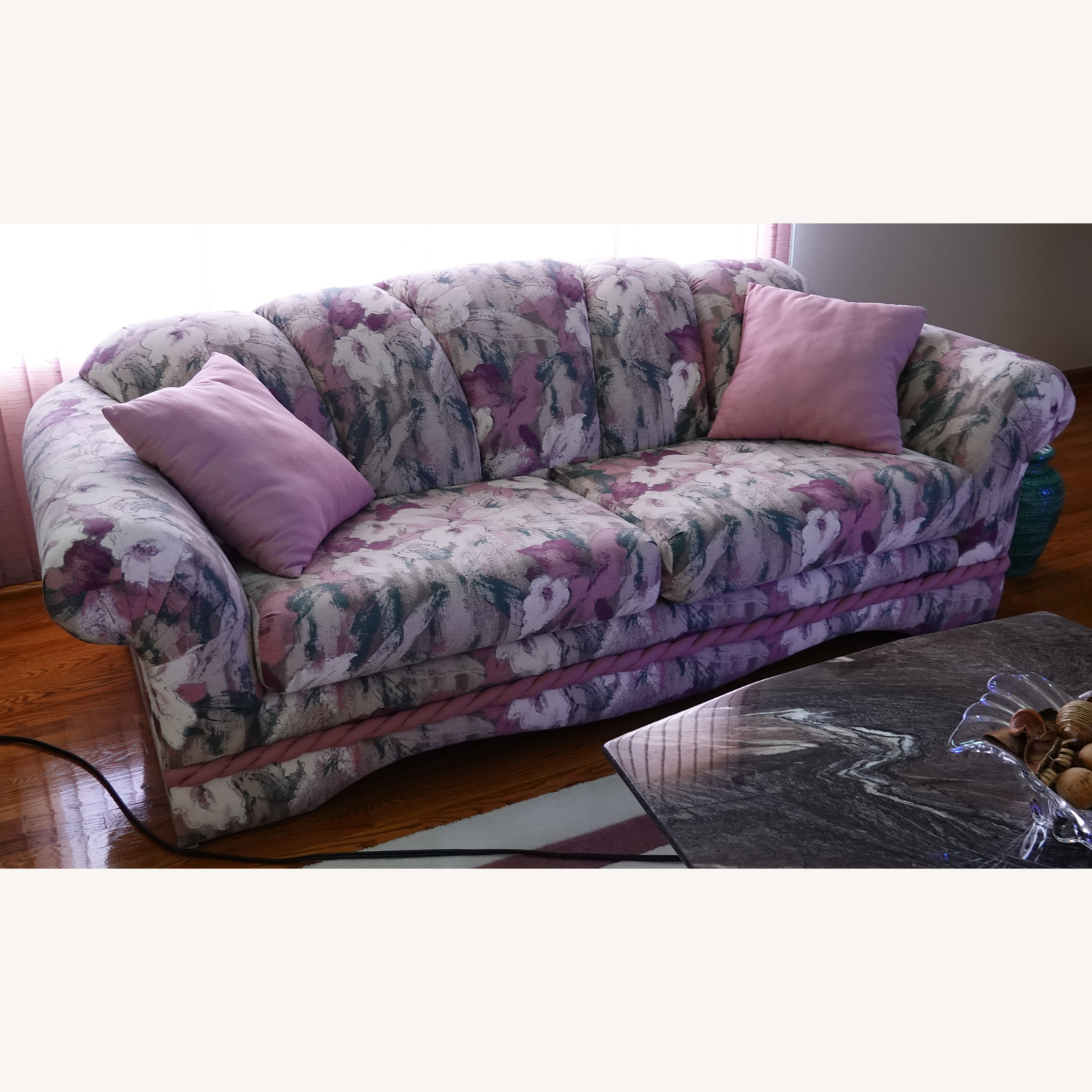 Schweiger Sofa Floral Upholstery with Pillows - image-1