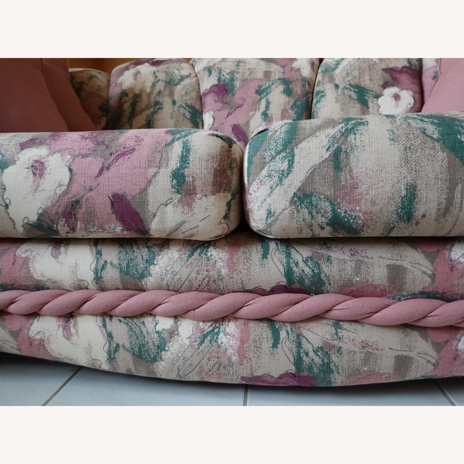 Schweiger Sofa Floral Upholstery with Pillows - image-7