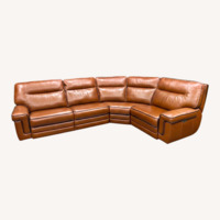 5 Piece Leather Sectional 3 Power Recliner