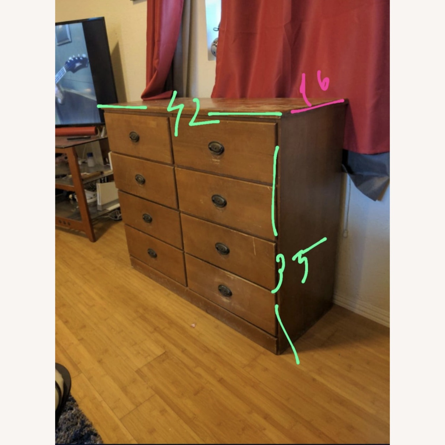 Natural Wood Dresser - image-2