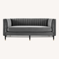 Modway Dark Gray Velvet 2 Seater Sofa