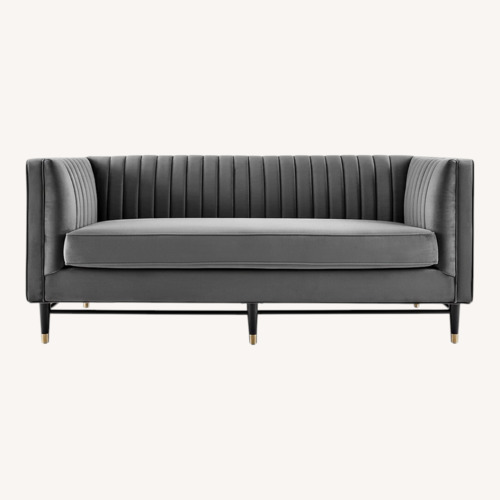 Used Modway Dark Gray Velvet 2 Seater Sofa for sale on AptDeco
