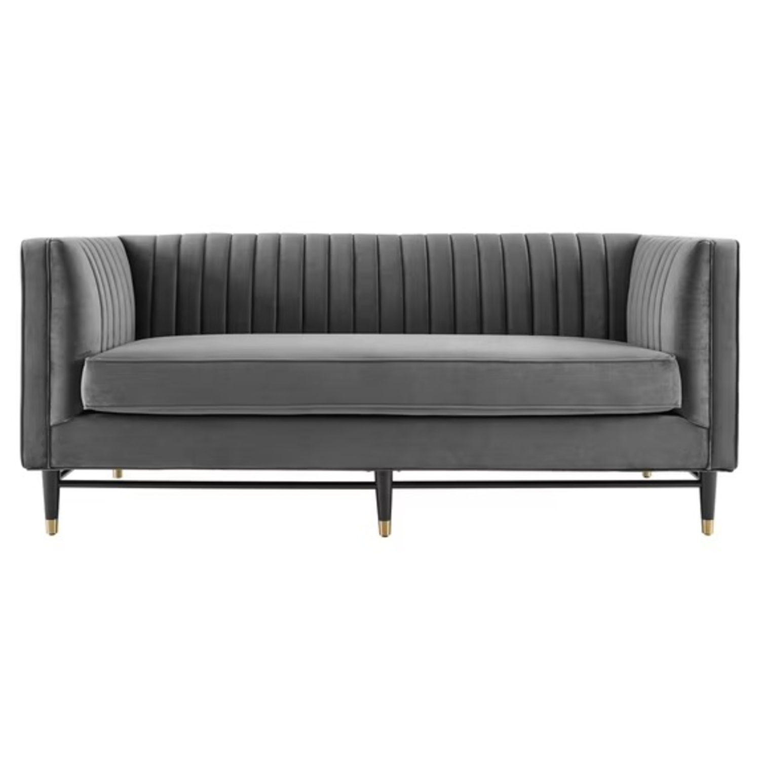 Modway Dark Gray Velvet 2 Seater Sofa - image-6