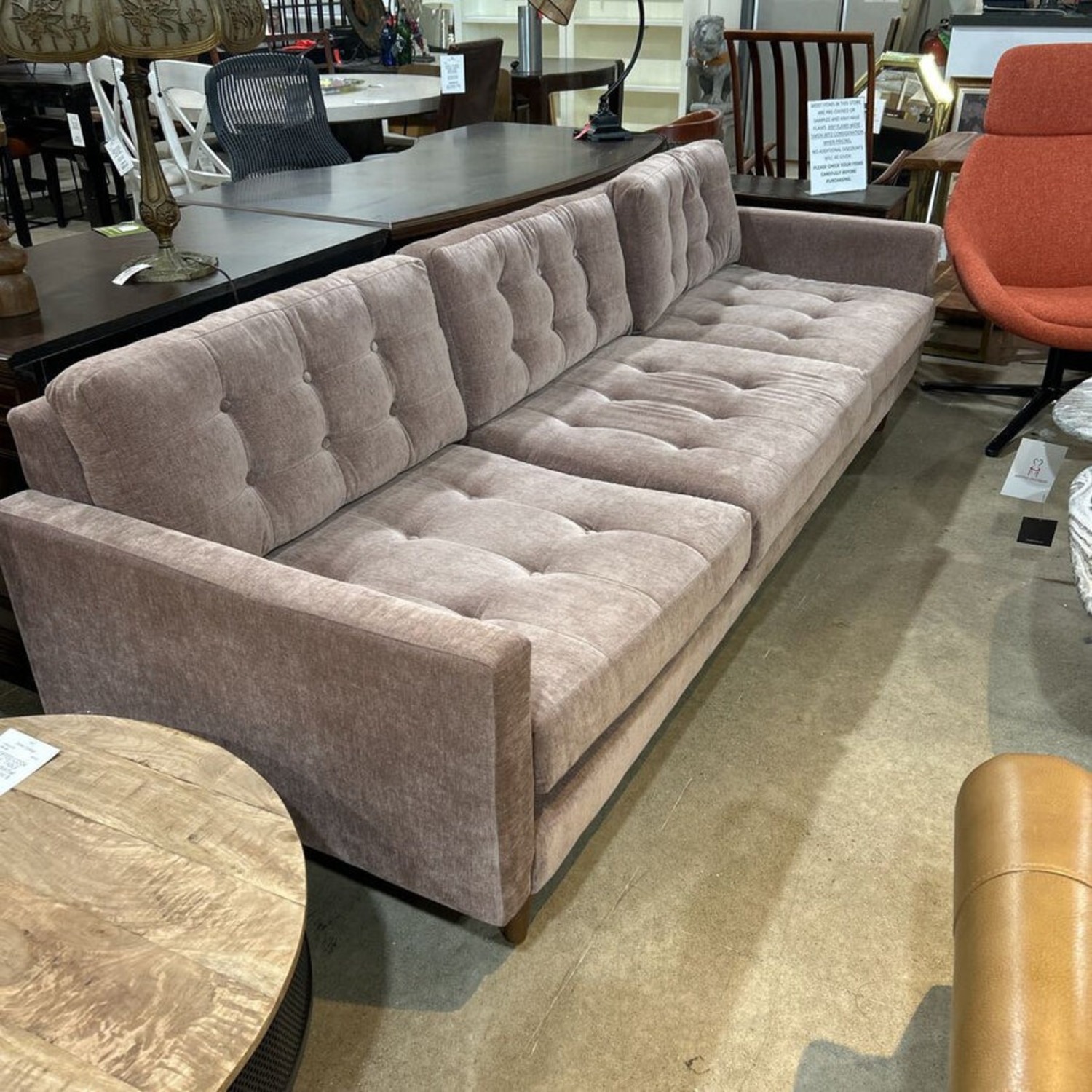 Joybird Eliot Grand Sofa Mauve Velvet - image-1