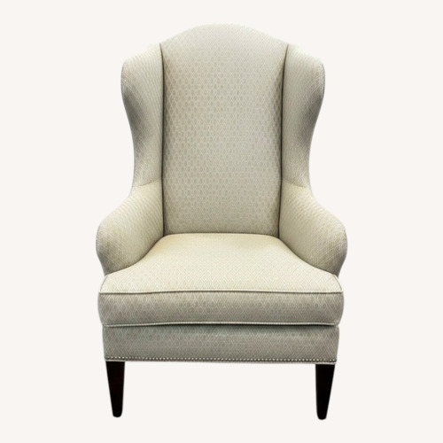 Used Ethan Allen Upholstered Patterned Wingback Chair for sale on AptDeco