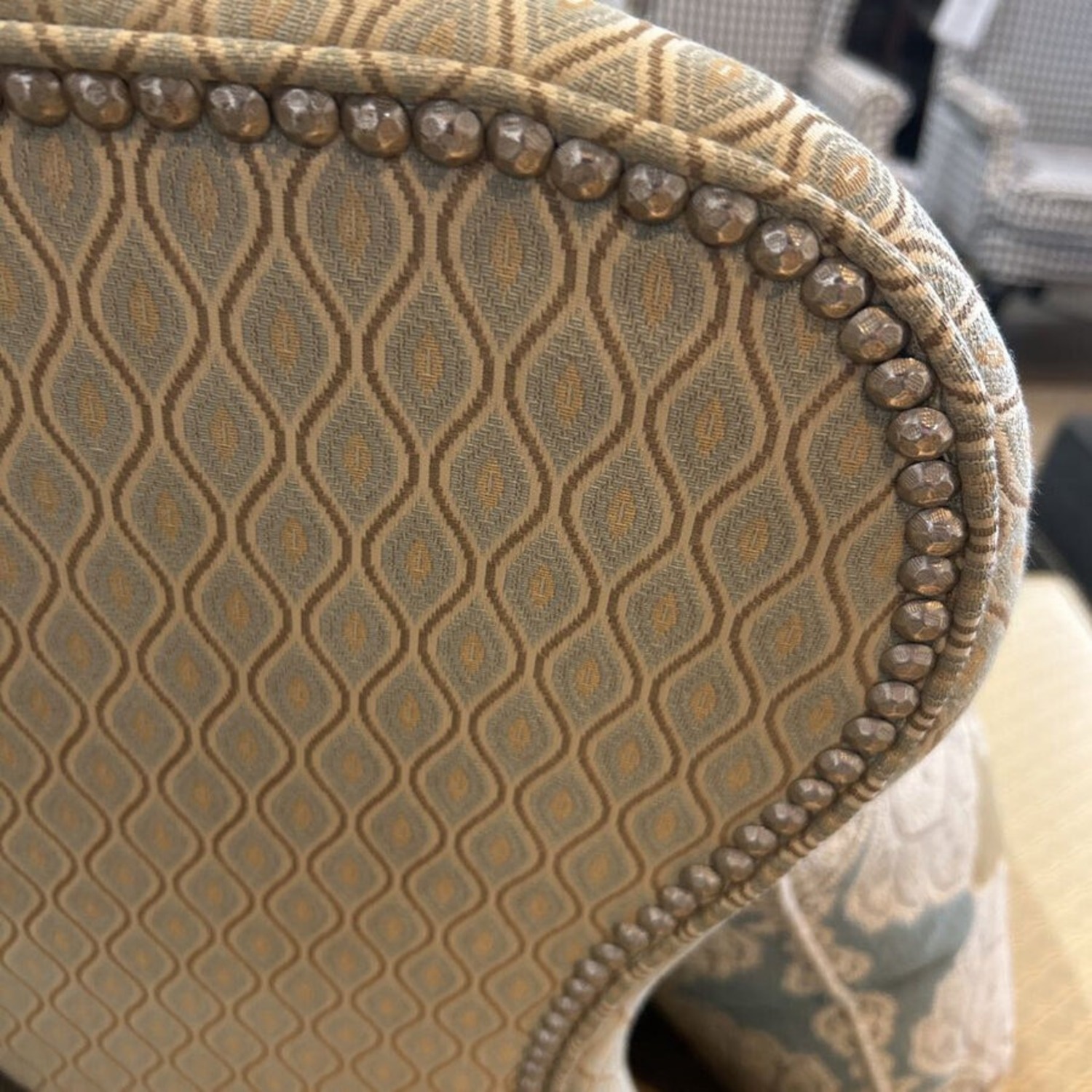 Ethan Allen Upholstered Patterned Wingback Chair - image-3