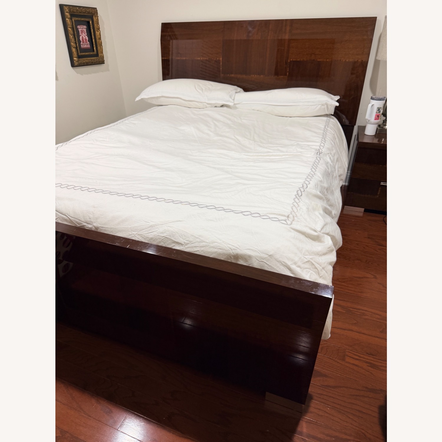 ItalModern Modern Dark Brown Wood Queen Bed - image-3