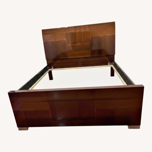 Used ItalModern Modern Dark Brown Wood Queen Bed for sale on AptDeco