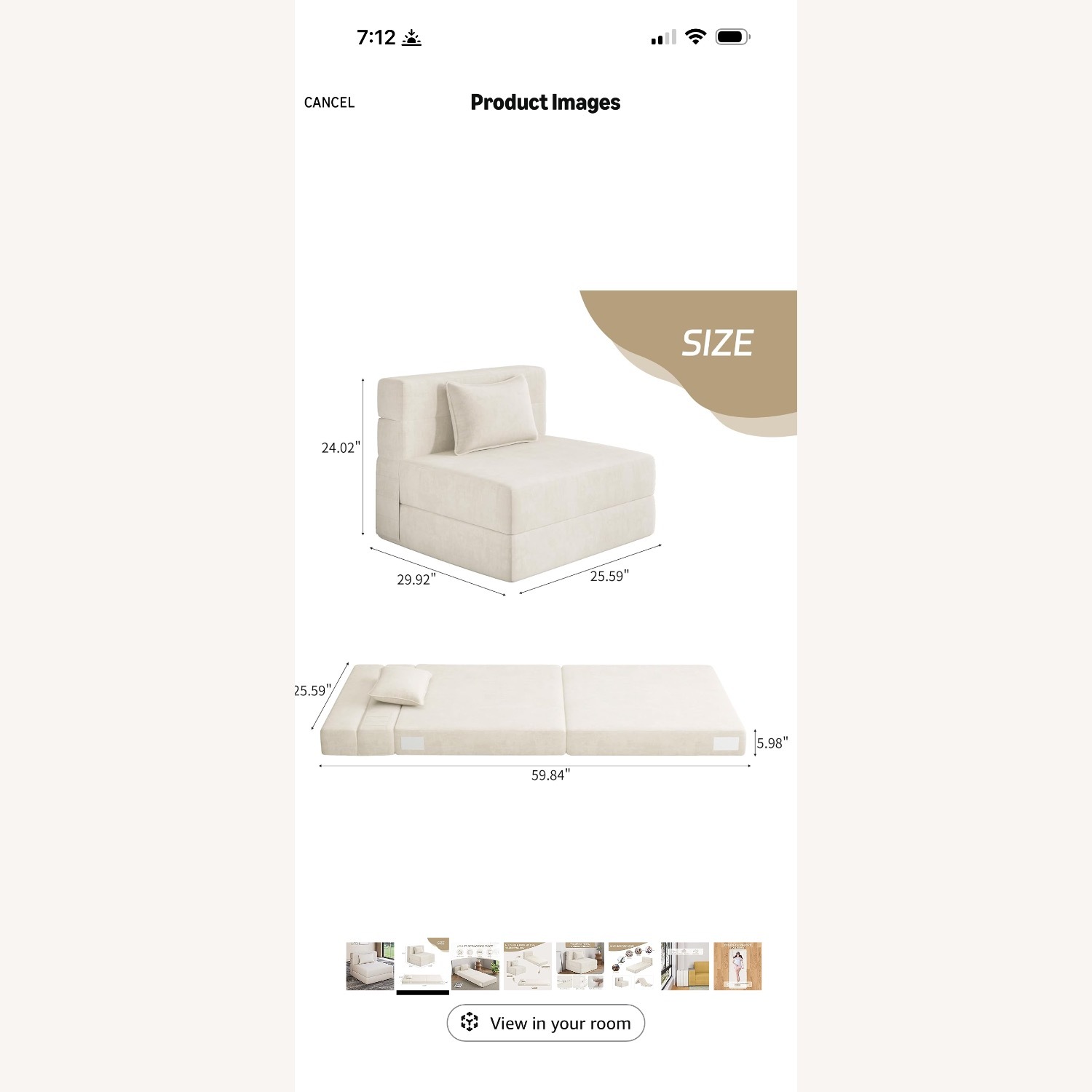 Amazon Natural Sleeper Sofa - image-2