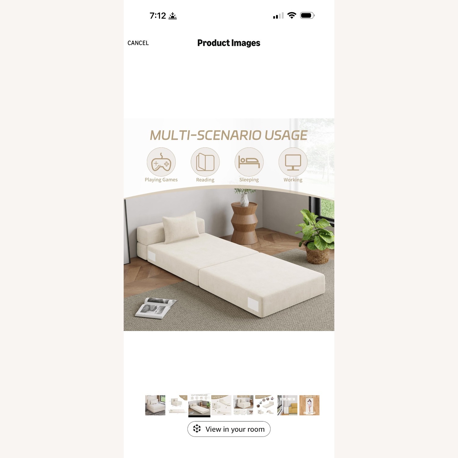 Amazon Natural Sleeper Sofa - image-1