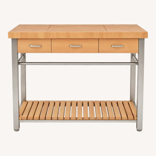 Used Williams Sonoma Boos Butcher Block Kitchen Island for sale on AptDeco