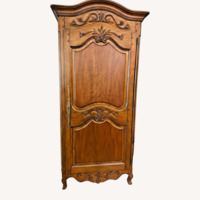 Pierre Deux Fabrics Dark Brown Wood Armoire