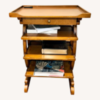 Pierre Deux Fabrics Dark Brown Wood Side Table