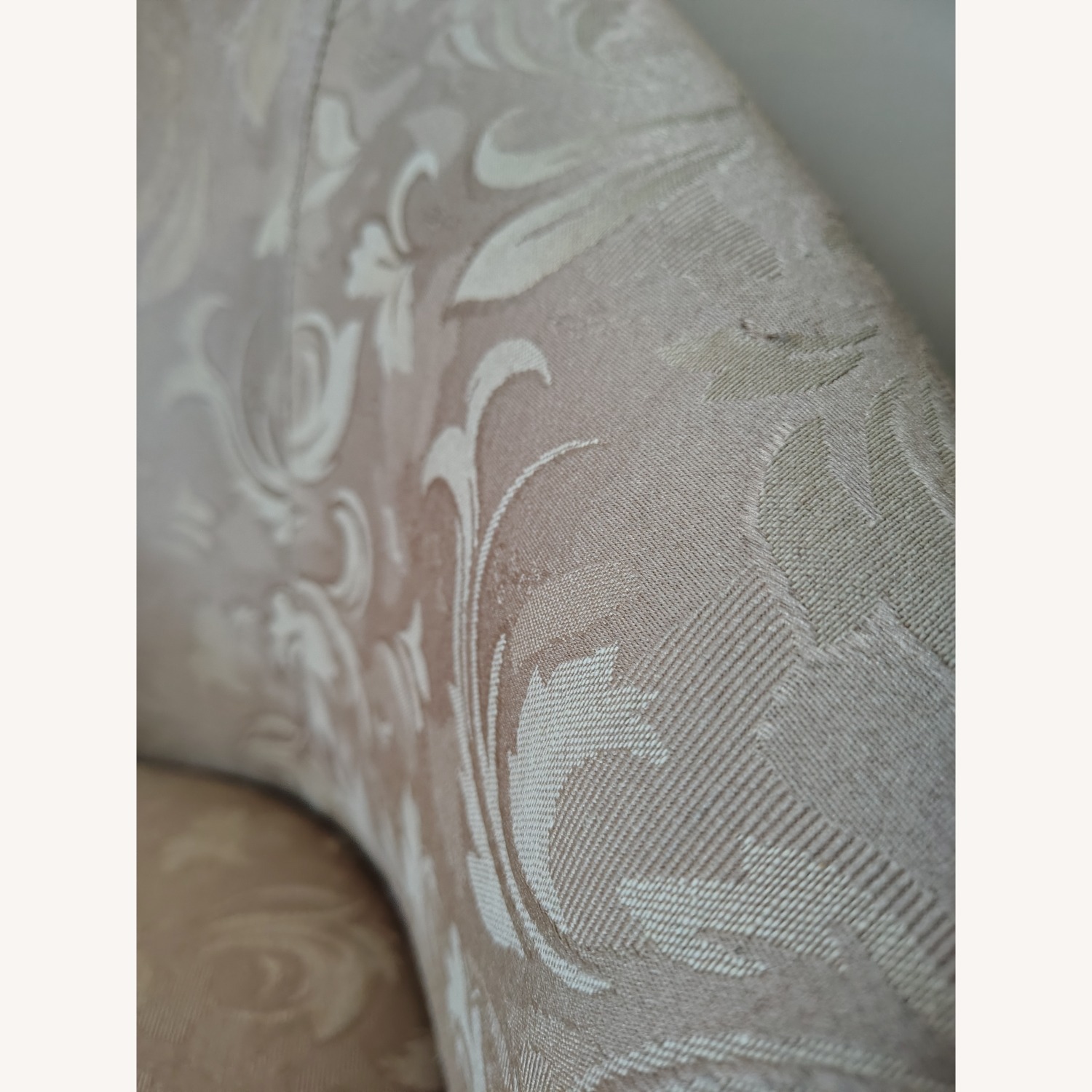 Gold Fabric Armchair with Fringe - image-11