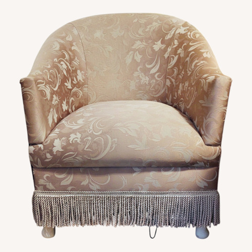 Used Gold Fabric Armchair with Fringe for sale on AptDeco
