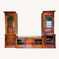 Ethan Allen Dark Brown Wood Wall Unit