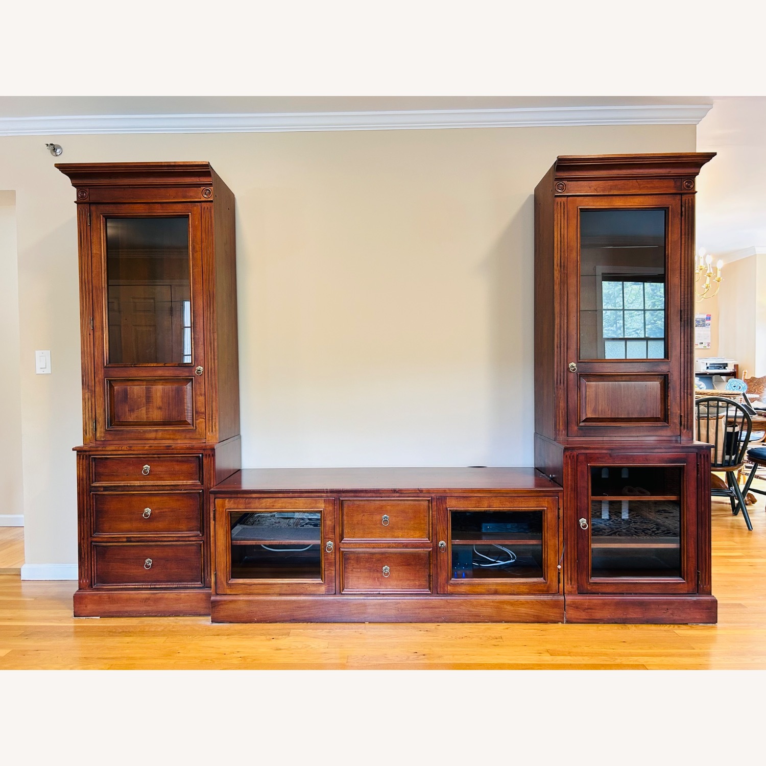 Ethan Allen Dark Brown Wood Wall Unit - image-1