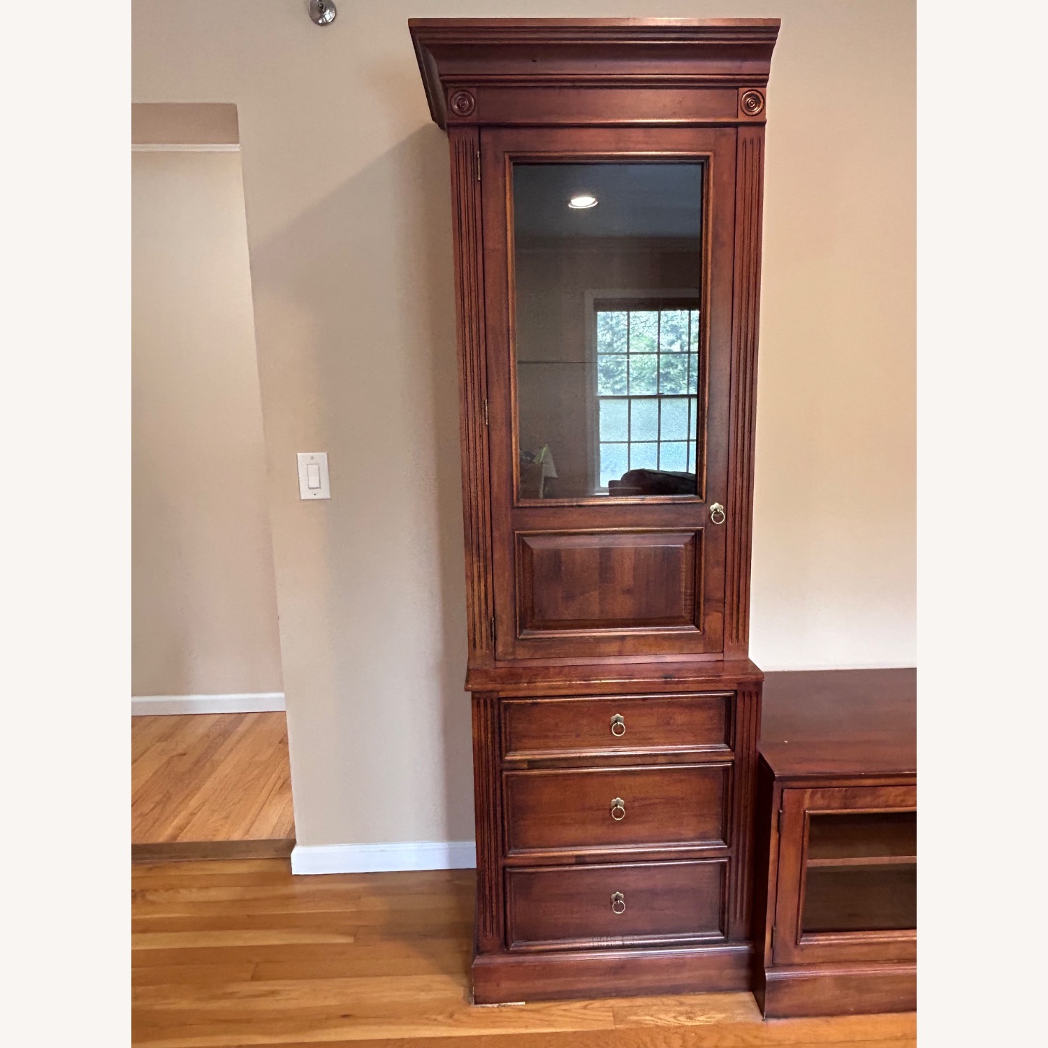 Ethan Allen Dark Brown Wood Wall Unit - image-5