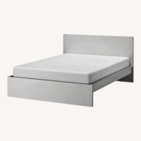 IKEA Malm White Wood Queen Bed