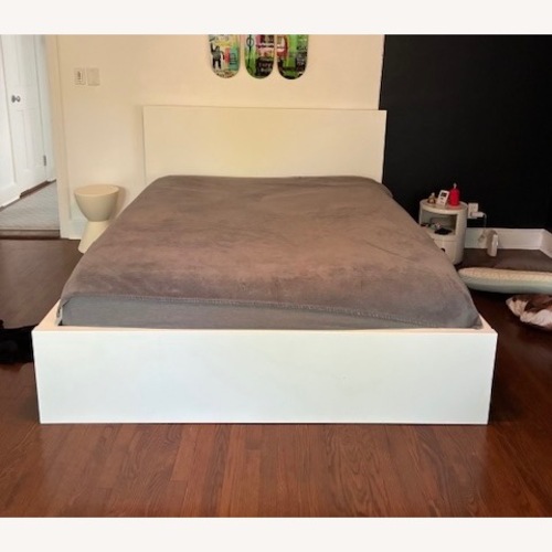 Used IKEA Malm White Wood Queen Bed for sale on AptDeco