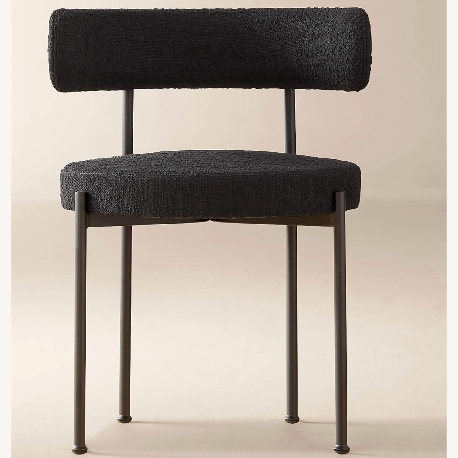 6 Cb2 Black Boucle Dining Chairs - image-2